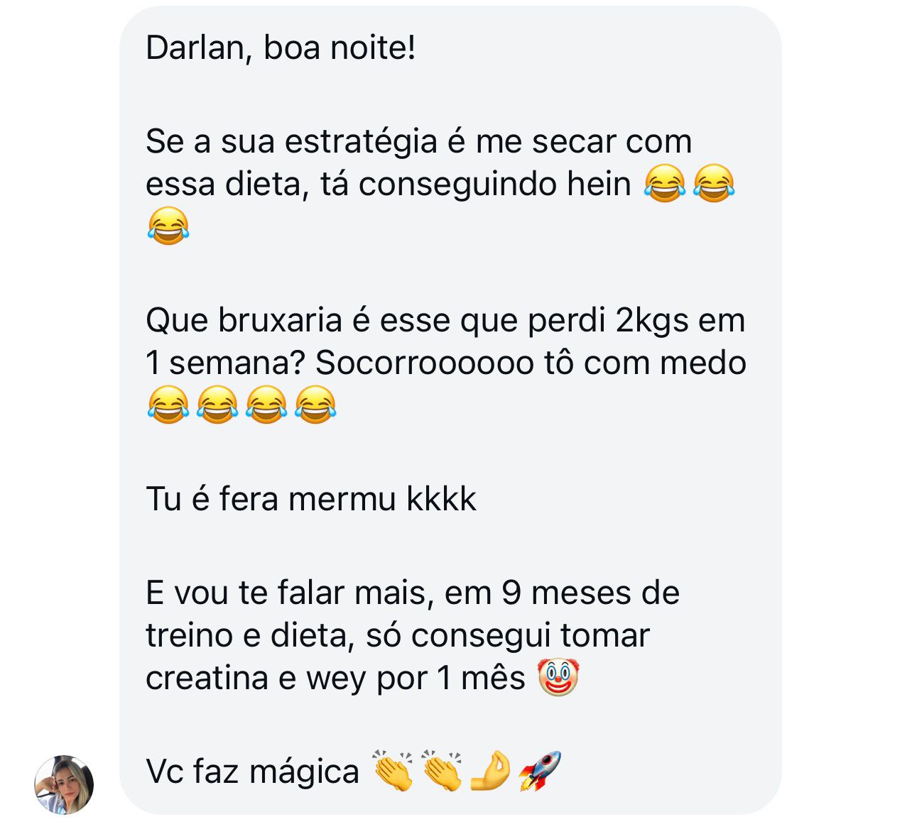 Depoimento de aluno sobre cardápio