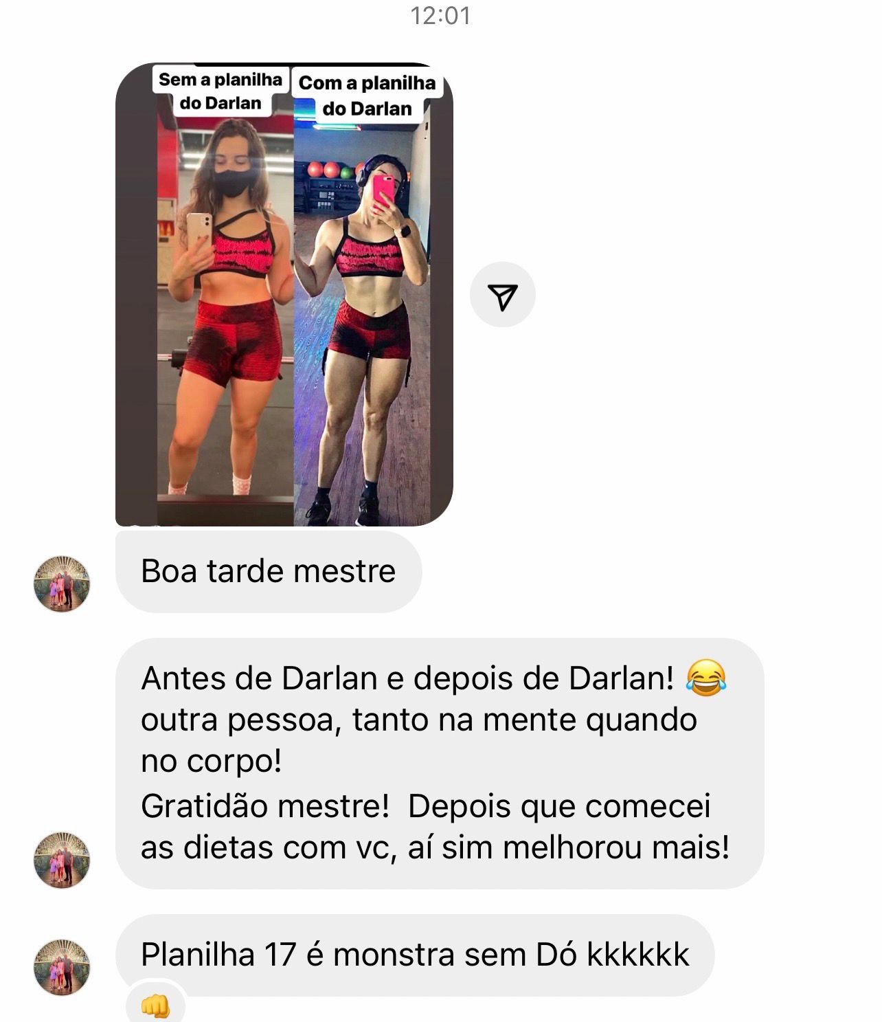 Depoimento de aluno sobre cardápio
